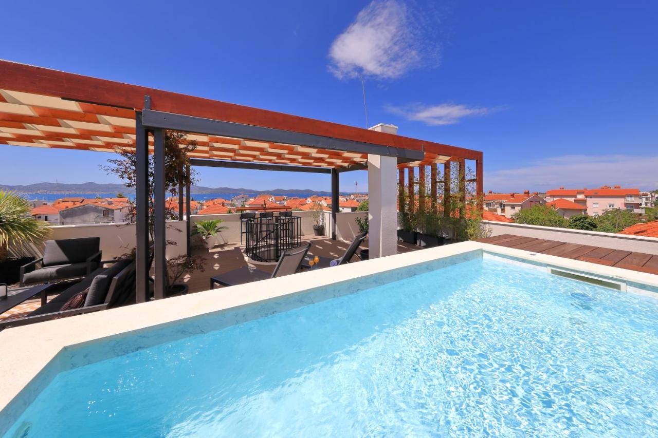 Penthouse Diem - Private Pool With Sea View Zadar Bagian luar foto