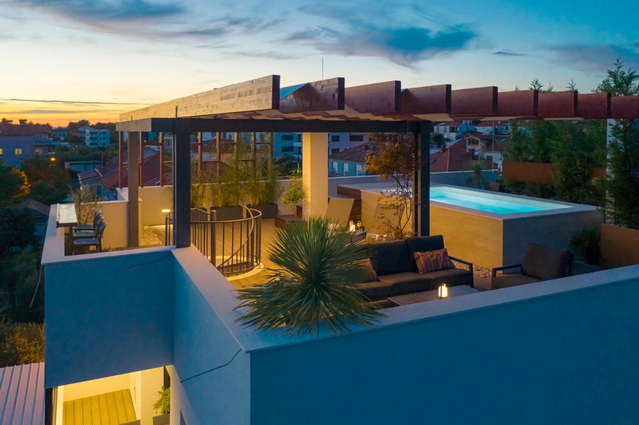 Penthouse Diem - Private Pool With Sea View Zadar Bagian luar foto