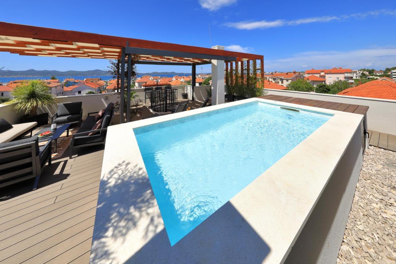 Penthouse Diem - Private Pool With Sea View Zadar Bagian luar foto