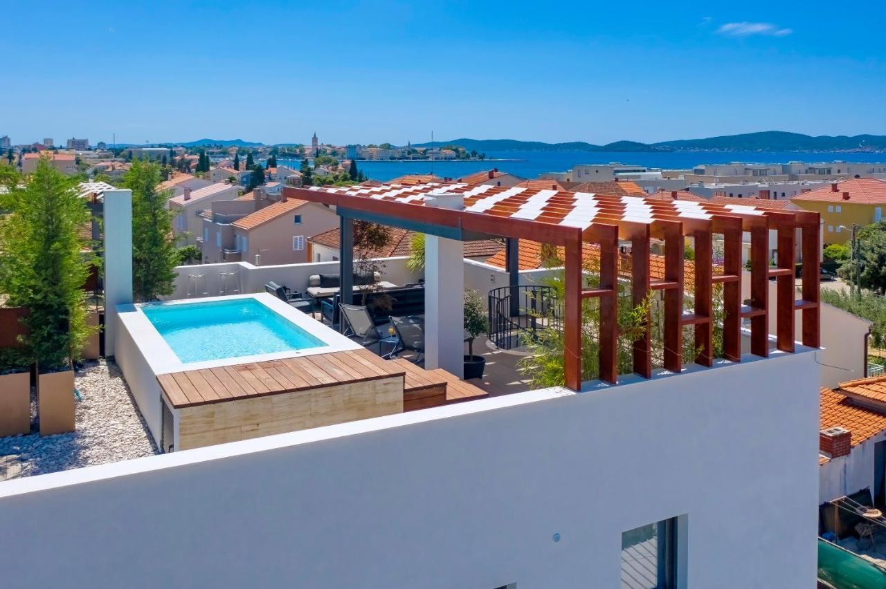 Penthouse Diem - Private Pool With Sea View Zadar Bagian luar foto